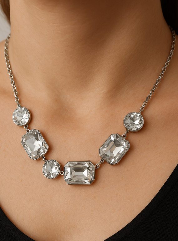 ✨ UShine.gr: Χειροποίητο κολιέ με διαφανείς κρυστάλλους No 1308