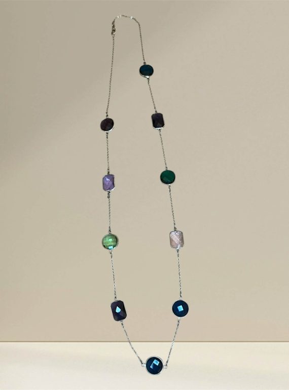 ✨ UShine.gr: Κολιέ μακρύ με πολύχρωμες πέτρες No 1317