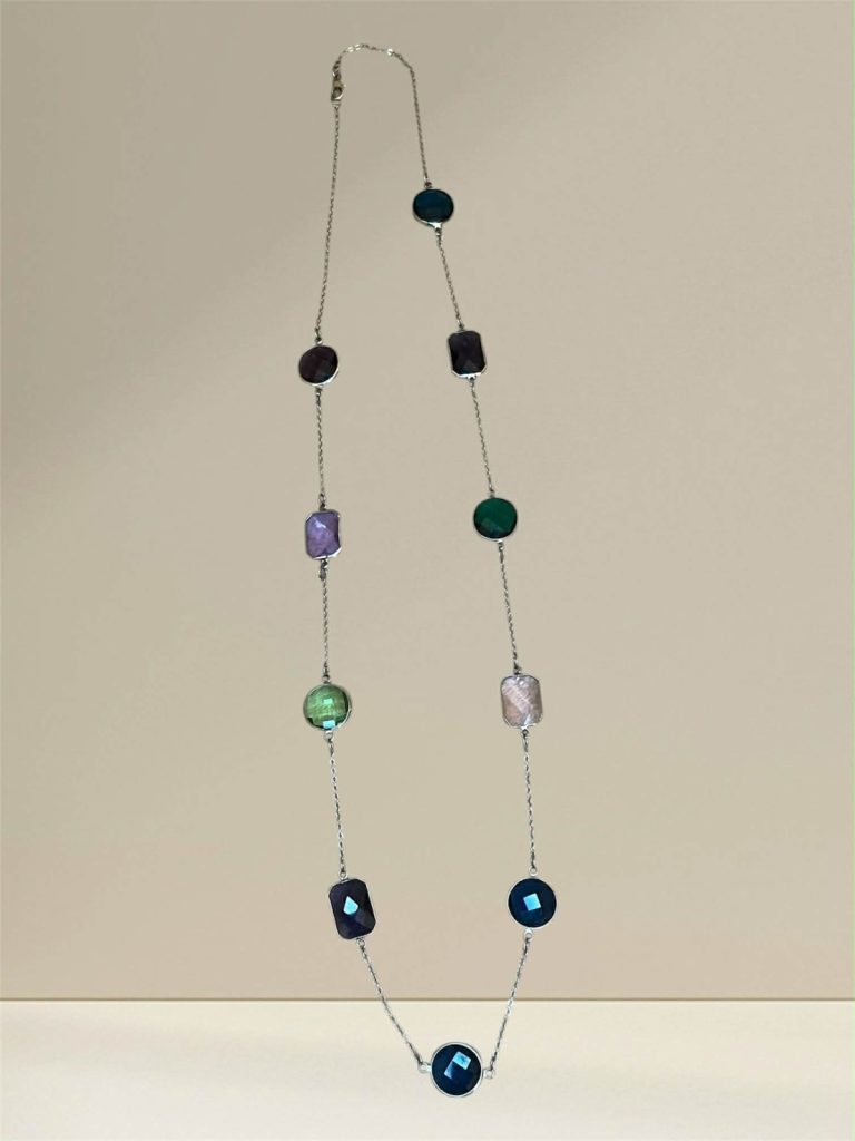 ✨ UShine.gr: Κολιέ μακρύ με πολύχρωμες πέτρες No 1317