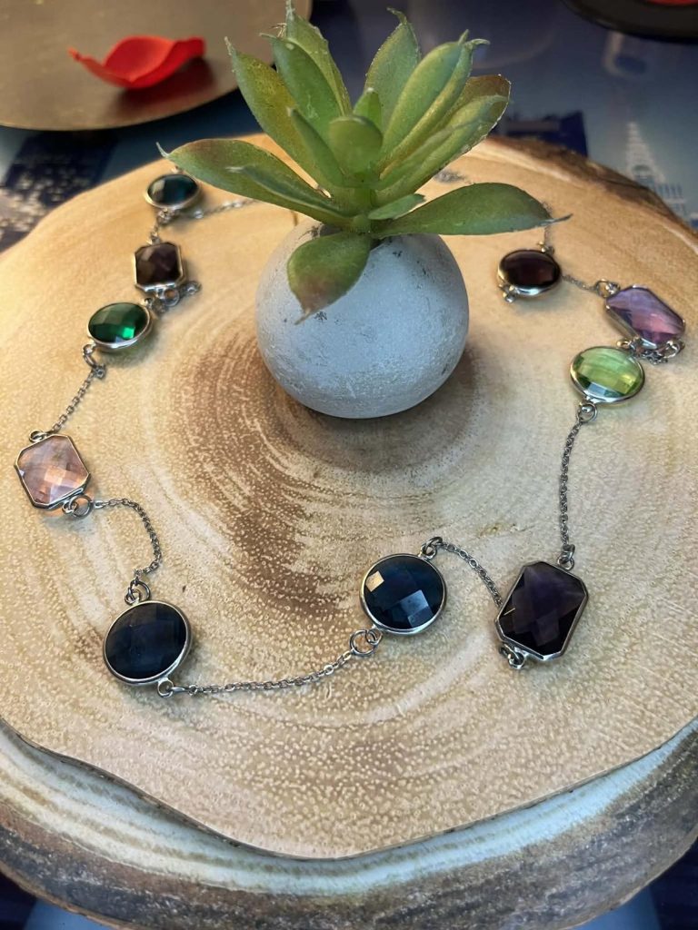 ✨ UShine.gr: Κολιέ μακρύ με πολύχρωμες πέτρες No 1317