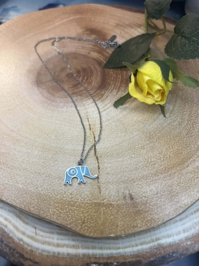 ✨ UShine.gr: Ατσάλινο κολιέ με μαργαριτάρι & τυρκουάζ λεπτομέρειες No 1319