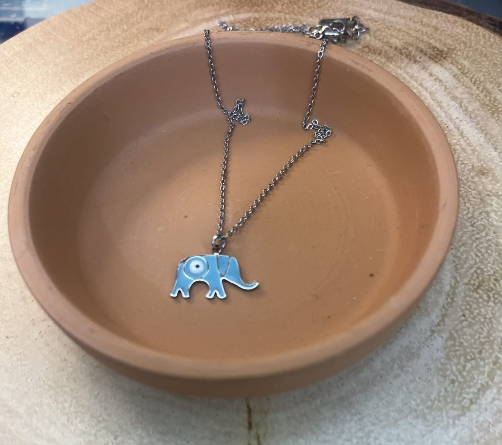 ✨ UShine.gr: Ατσάλινο κολιέ με μαργαριτάρι & τυρκουάζ λεπτομέρειες No 1319