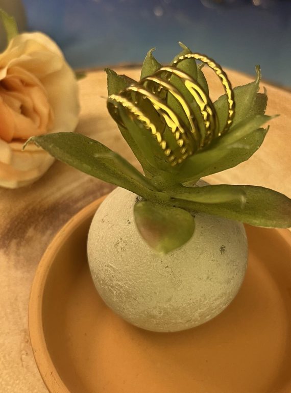 ✨ UShine.gr: Ατσάλινο Δαχτυλίδι Πολύσειρο Cuff σε Χρυσό Τόνο No 1322