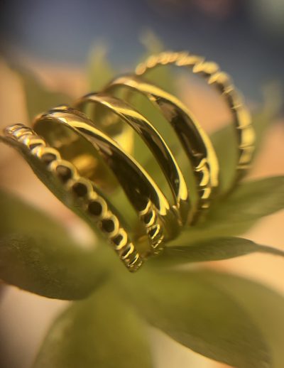 ✨ UShine.gr: Ατσάλινο Δαχτυλίδι Πολύσειρο Cuff σε Χρυσό Τόνο No 1322