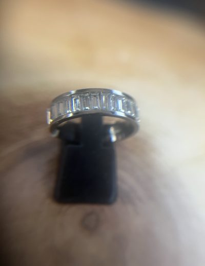 ✨ UShine.gr: Ατσάλινο Δαχτυλίδι Baguette Eternity (Ασημί) No 1324