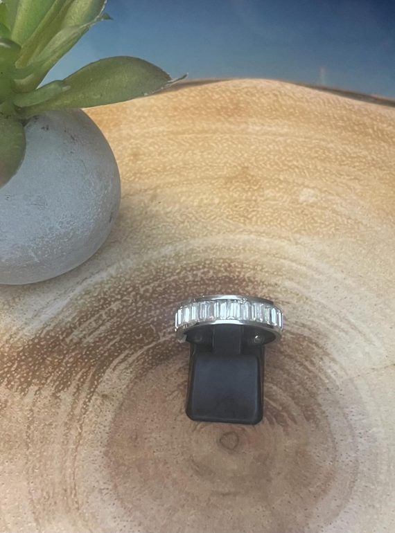 ✨ UShine.gr: Ατσάλινο Δαχτυλίδι Baguette Eternity (Ασημί) No 1324