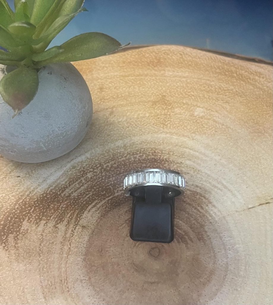 ✨ UShine.gr: Ατσάλινο Δαχτυλίδι Baguette Eternity (Ασημί) No 1324