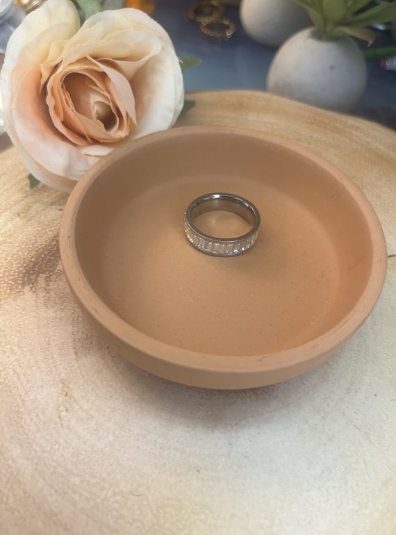 ✨ UShine.gr: Ατσάλινο Δαχτυλίδι Baguette Eternity (Ασημί) No 1324