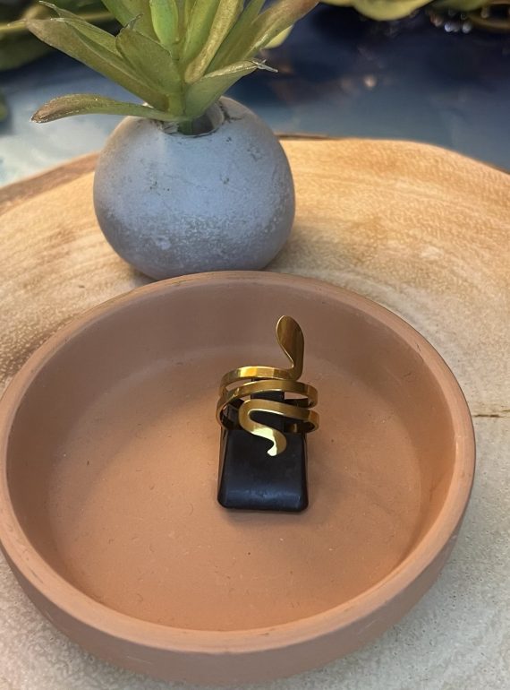 ✨ UShine.gr: Ατσάλινο Δαχτυλίδι Φίδι (χρυσό) No 1328