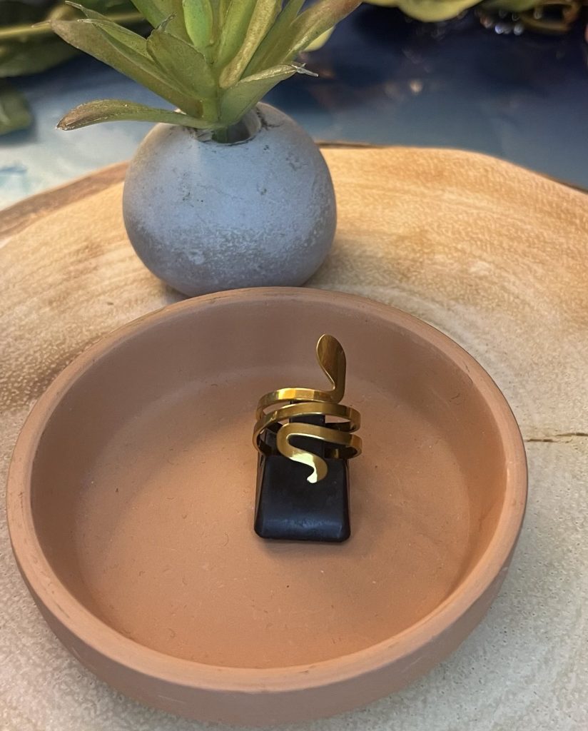 ✨ UShine.gr: Ατσάλινο Δαχτυλίδι Φίδι (χρυσό) No 1328