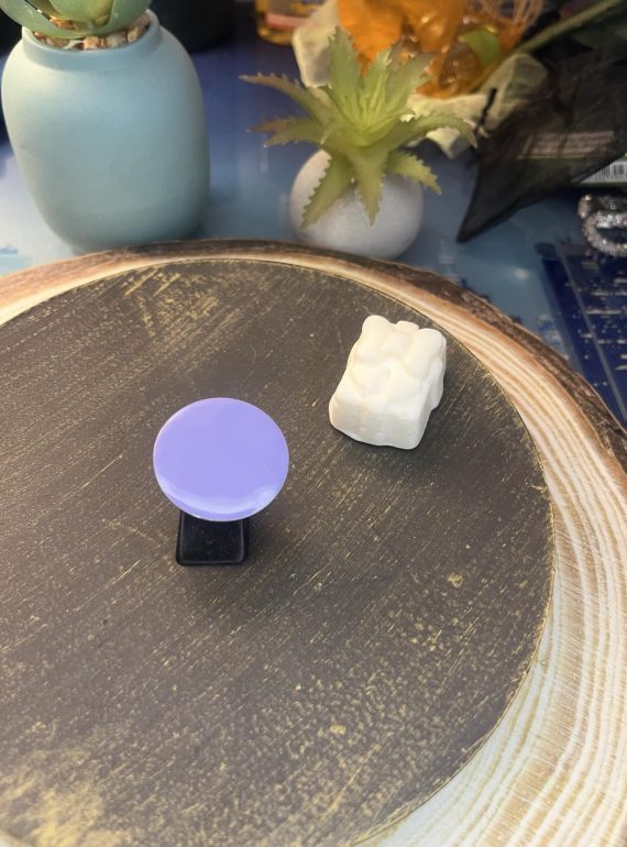 ✨ UShine.gr: Ατσάλινο statement δαχτυλίδι οβάλ με glossy επιφάνεια (λιλά) No 1353