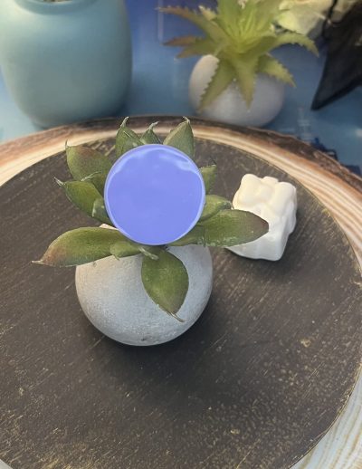 ✨ UShine.gr: Ατσάλινο statement δαχτυλίδι οβάλ με glossy επιφάνεια (λιλά) No 1353