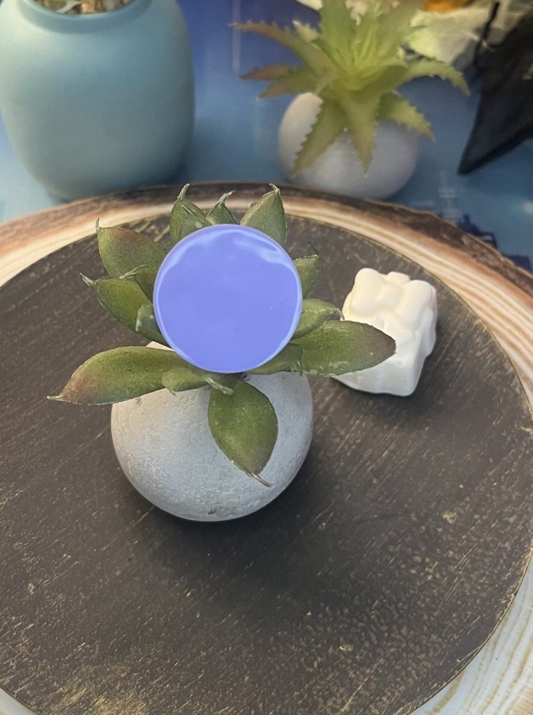 ✨ UShine.gr: Ατσάλινο statement δαχτυλίδι οβάλ με glossy επιφάνεια (λιλά) No 1353