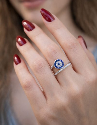 ✨ UShine.gr: Ατσάλινο statement δαχτυλίδι “μάτι” (ασημί) No 1354