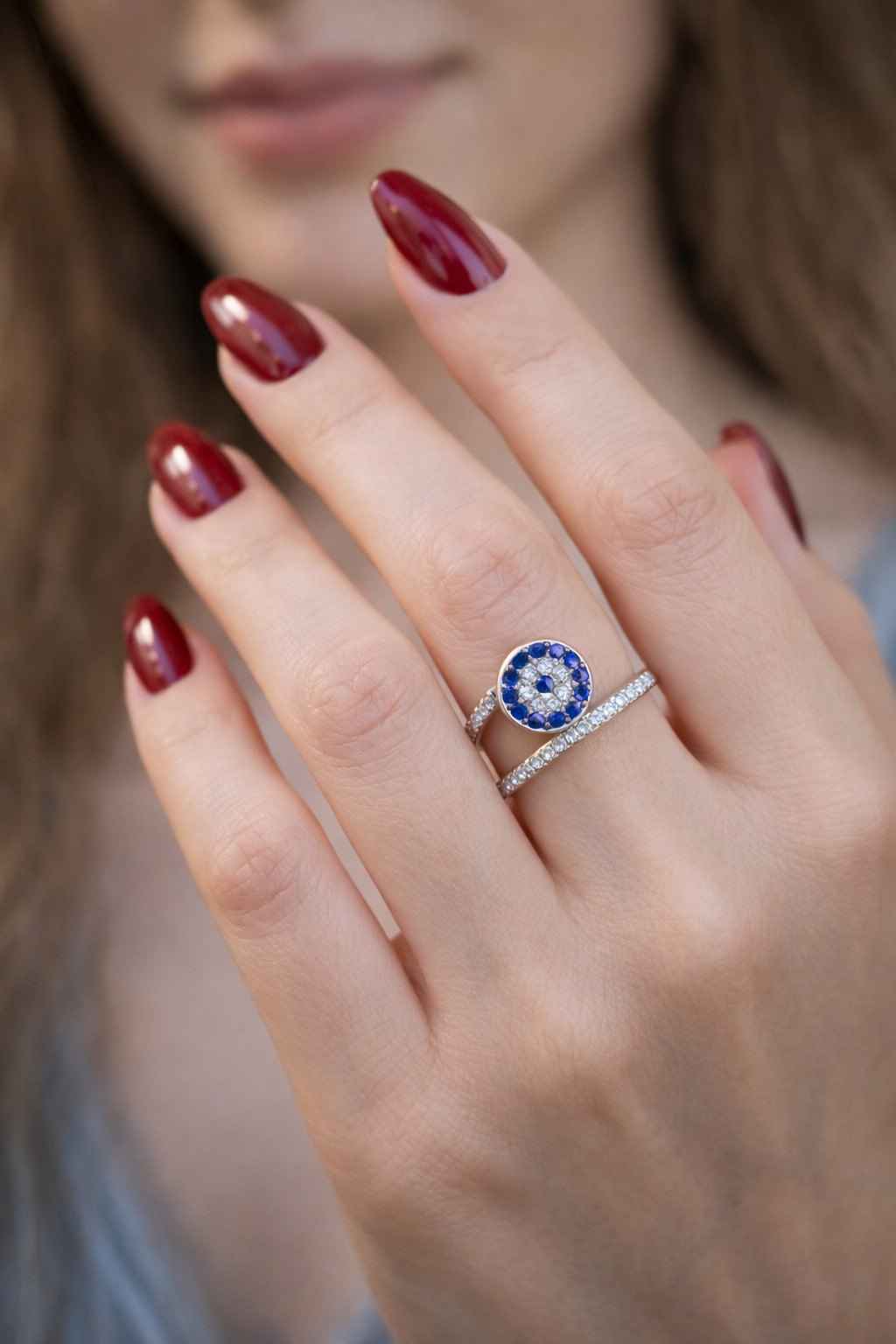 ✨ UShine.gr: Ατσάλινο statement δαχτυλίδι “μάτι” (ασημί) No 1354