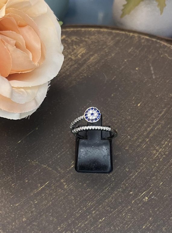 ✨ UShine.gr: Ατσάλινο statement δαχτυλίδι “μάτι” (ασημί) No 1354