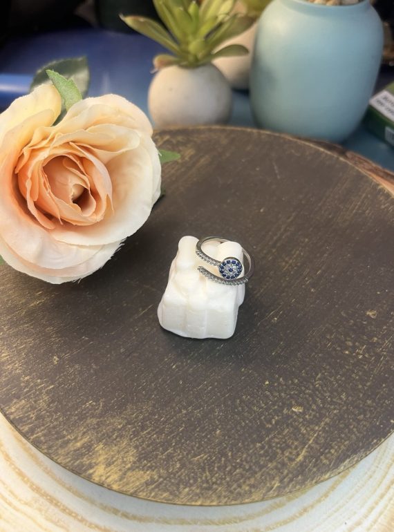 ✨ UShine.gr: Ατσάλινο statement δαχτυλίδι “μάτι” (ασημί) No 1354