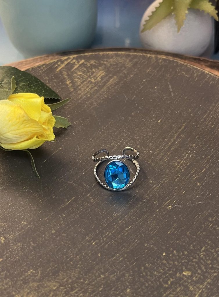 ✨ UShine.gr: Χειροποίητο statement δαχτυλίδι οβάλ με τιρκουάζ κρύσταλλο No 7038