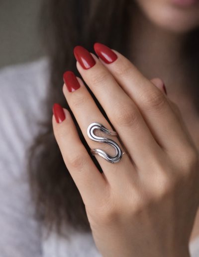 ✨ UShine.gr: Ατσάλινο statement δαχτυλίδι Infinity minimal (ασημί) No 1366