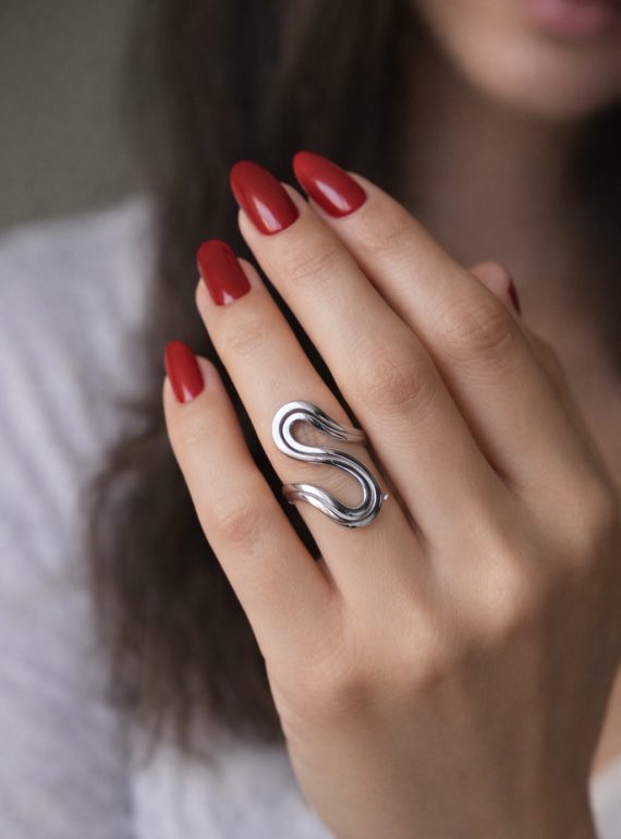 ✨ UShine.gr: Ατσάλινο statement δαχτυλίδι Infinity minimal (ασημί) No 1366