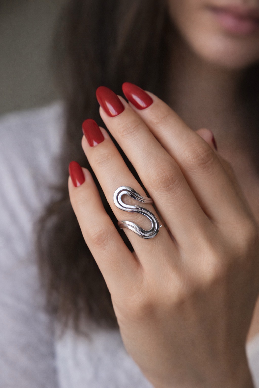 ✨ UShine.gr: Ατσάλινο statement δαχτυλίδι Infinity minimal (ασημί) No 1366