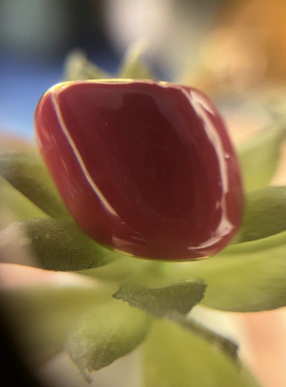 ✨ UShine.gr: Ατσάλινο statement δαχτυλίδι με κόκκινο σμάλτο (ασημί) No 1368