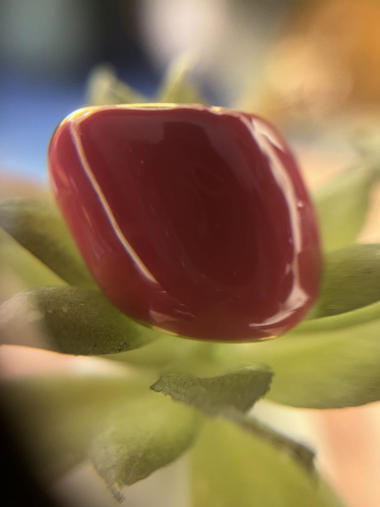 ✨ UShine.gr: Ατσάλινο statement δαχτυλίδι με κόκκινο σμάλτο (ασημί) No 1368