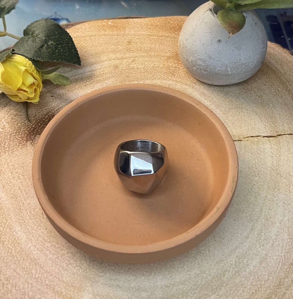 ✨ UShine.gr: Ατσάλινο statement δαχτυλίδι με γυαλιστερό φινίρισμα (ασημί) No 1369