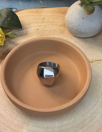 ✨ UShine.gr: Ατσάλινο statement δαχτυλίδι με γυαλιστερό φινίρισμα (ασημί) No 1369