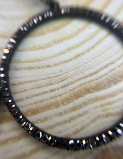 ✨ UShine.gr: Statement σκουλαρίκια κρίκοι με μαύρους κρυστάλλους No 1381