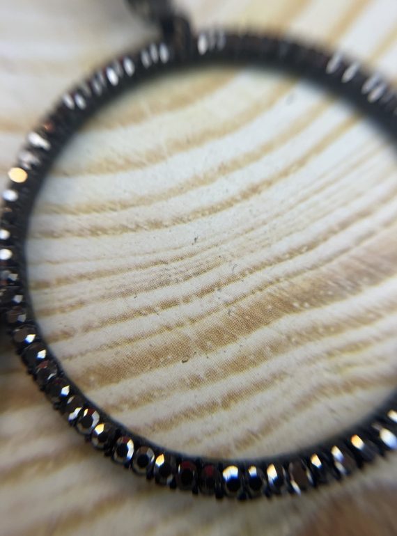 ✨ UShine.gr: Statement σκουλαρίκια κρίκοι με μαύρους κρυστάλλους No 1381