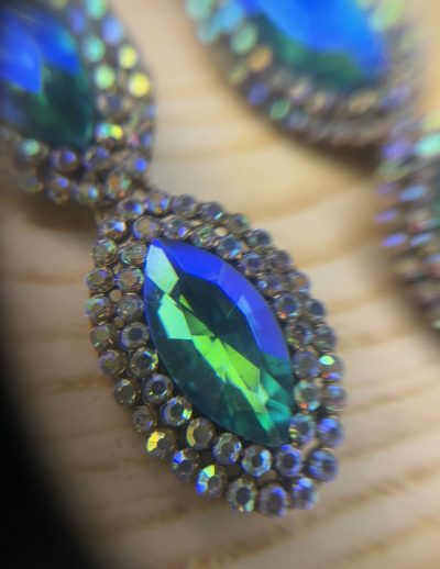 ✨ UShine.gr: Χειροποίητα statement σκουλαρίκια με μπλε κρυστάλλους & λαμπερές λεπτομέρειες No 1387