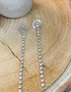 ✨ UShine.gr: Ατσάλινα σκουλαρίκια μακριά με λαμπερή strass αλυσίδα (ασημί) No 1402