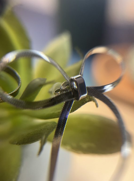 ✨ UShine.gr: Ατσάλινα σκουλαρίκια φιόγκος με μακριές αλυσίδες (ασημί) No 1415