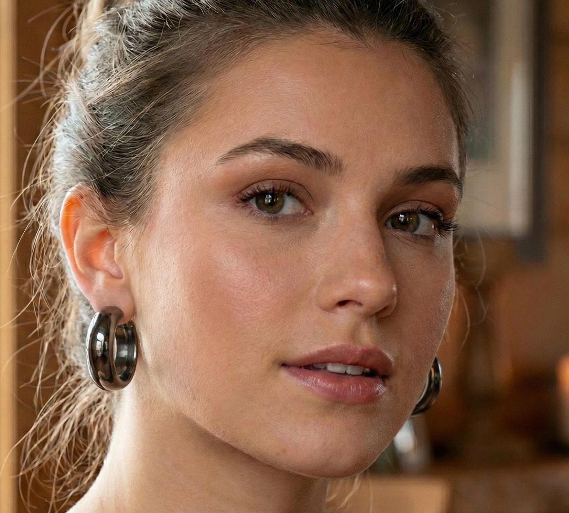 ✨ UShine.gr: Ατσάλινα σκουλαρίκια chunky κρίκοι σε black steel τόνο No 1416