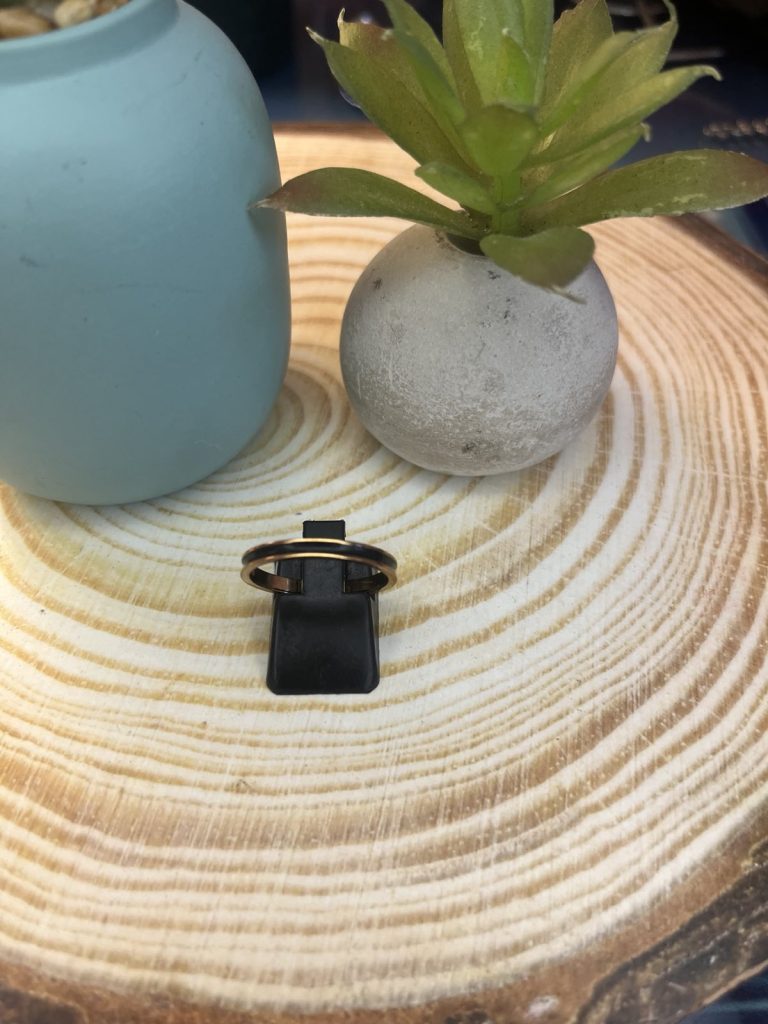 ✨ UShine.gr: Ατσάλινο Οβάλ Δαχτυλίδι με Μαύρο Σμάλτο No 1454