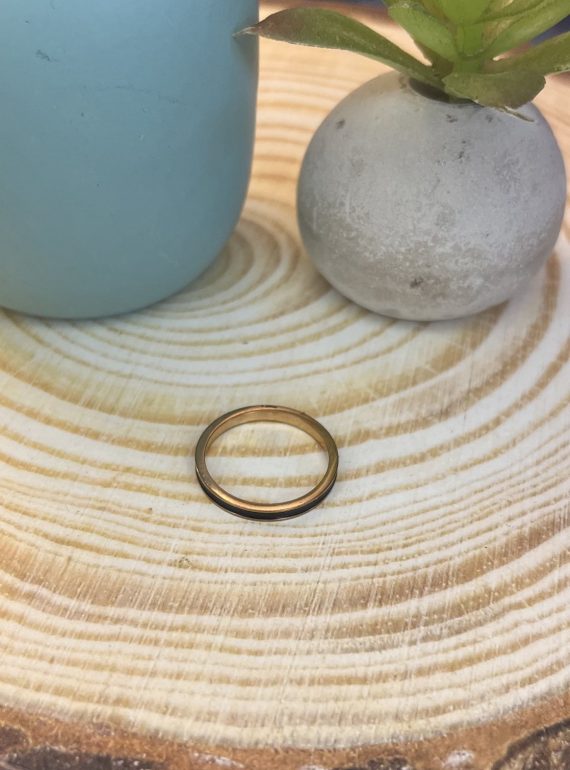 ✨ UShine.gr: Ατσάλινο Οβάλ Δαχτυλίδι με Μαύρο Σμάλτο No 1454