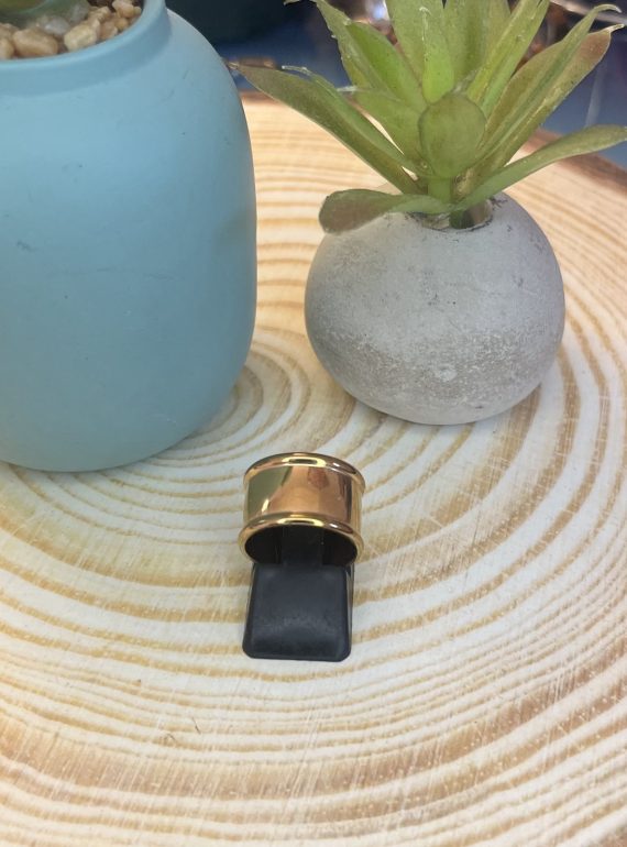 ✨ UShine.gr: Ατσάλινο δαχτυλίδι φαρδιάς γραμμής σε χρυσό τόνο No 1456