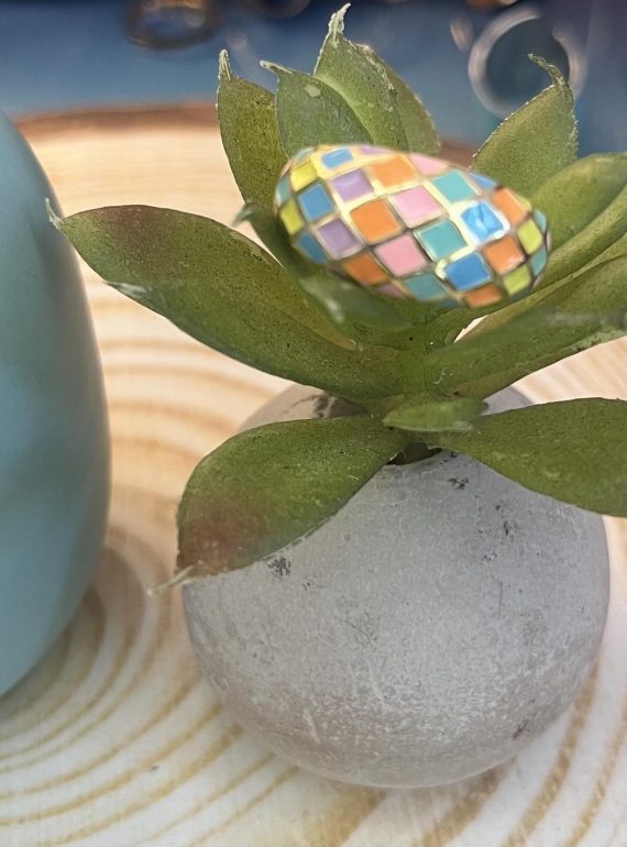 ✨ UShine.gr: Ατσάλινο δαχτυλίδι mosaic με πολύχρωμο σμάλτο No 1460