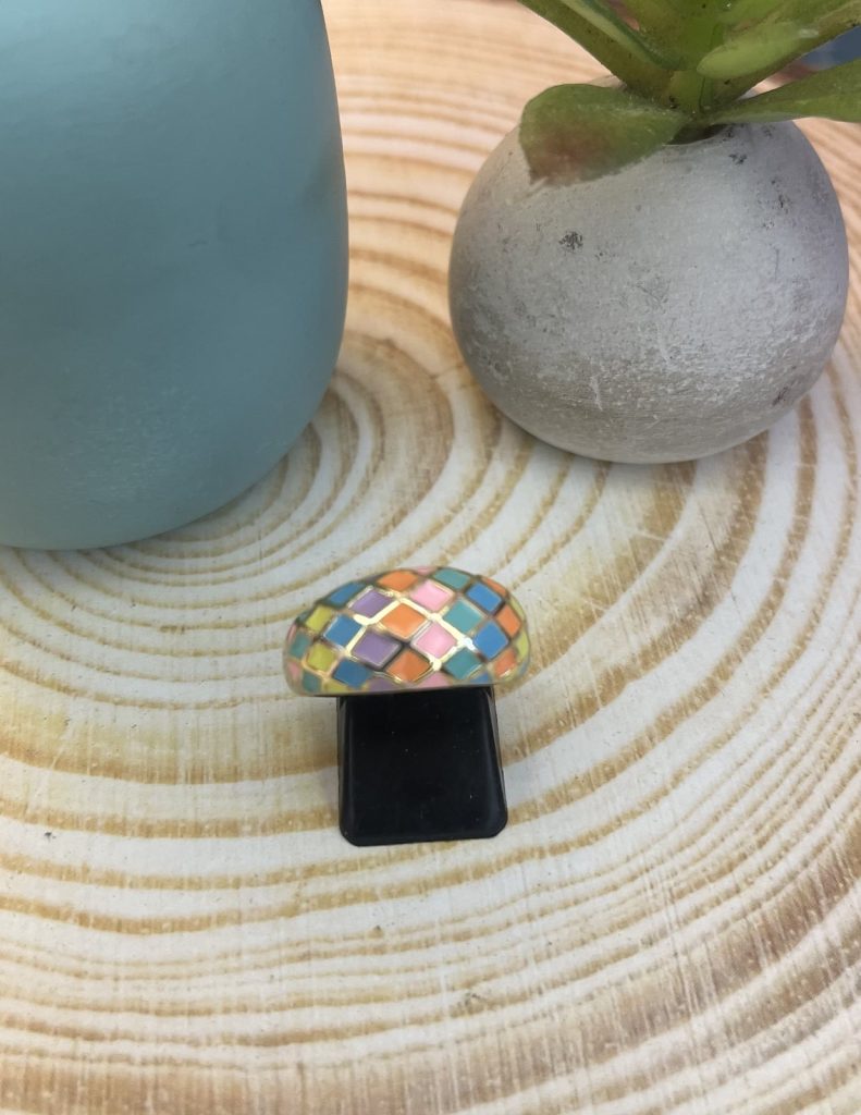 ✨ UShine.gr: Ατσάλινο δαχτυλίδι mosaic με πολύχρωμο σμάλτο No 1460