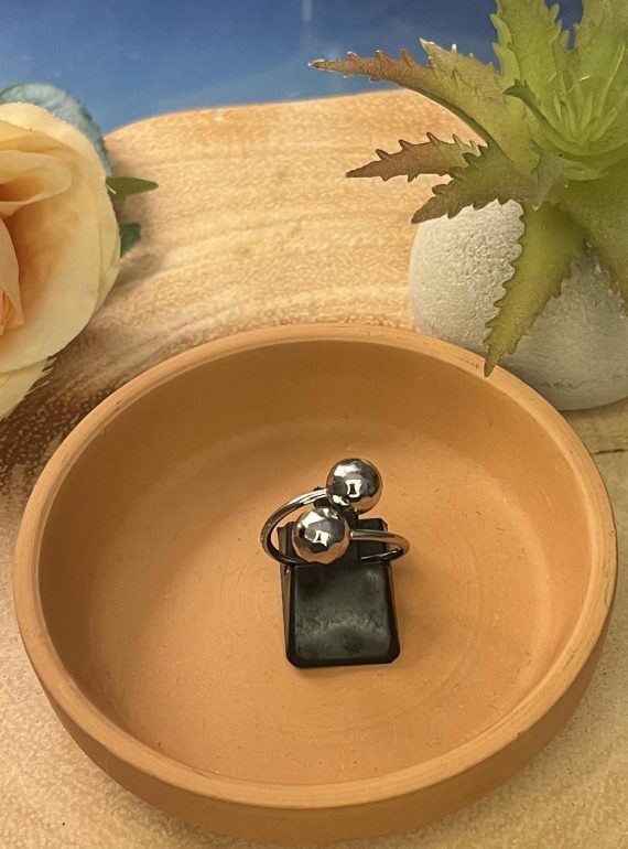 ✨ UShine.gr: Ατσάλινο Δαχτυλίδι Διπλή Σφαίρα σε Ασημί Απόχρωση No 3002