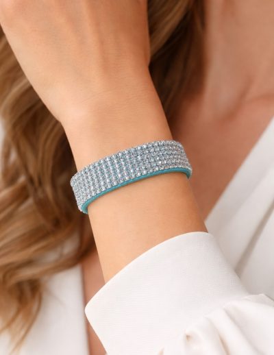 ✨ UShine.gr: Χειροποίητο Statement Βραχιόλι με Κρύσταλλα σε Τιρκουάζ Απόχρωση No 1512
