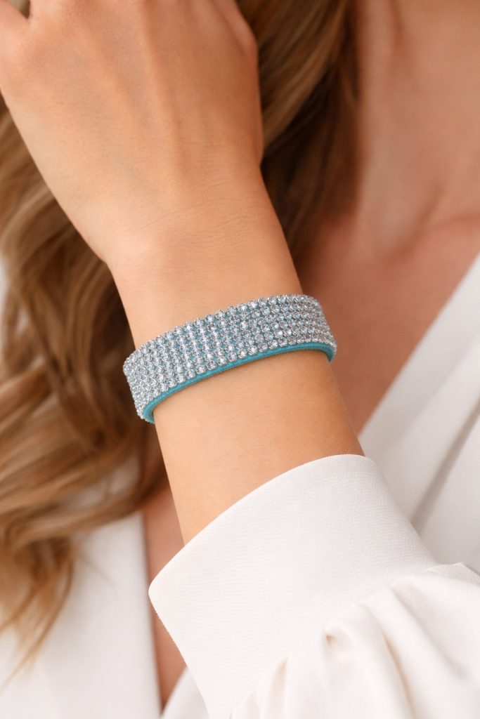 ✨ UShine.gr: Statement Βραχιόλι με Κρύσταλλα σε Τιρκουάζ Απόχρωση No 1512