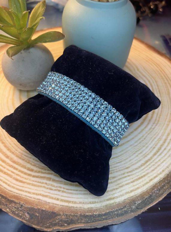 ✨ UShine.gr: Χειροποίητο Statement Βραχιόλι με Κρύσταλλα σε Τιρκουάζ Απόχρωση No 1512