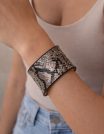 ✨ UShine.gr: Γυναικεία χειροπέδα cuff με snake print σε γήινους τόνους No 1515