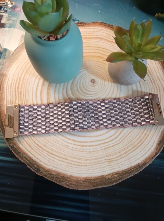 ✨ UShine.gr: Πολύσειρο Βραχιόλι με Αλυσίδες & Χάντρες σε Ροζ Απόχρωση No 1518