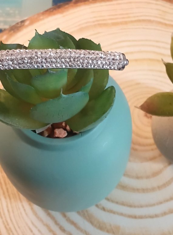 ✨ UShine.gr: Ατσάλινο Βραχιόλι Μακραμέ με Μπάρα Στρας No 1519