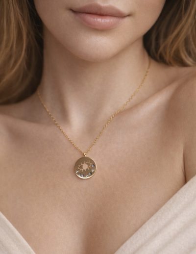 ✨ UShine.gr: Ατσάλινο κολιέ μάτι με μπλε & λευκές πέτρες  No 1470