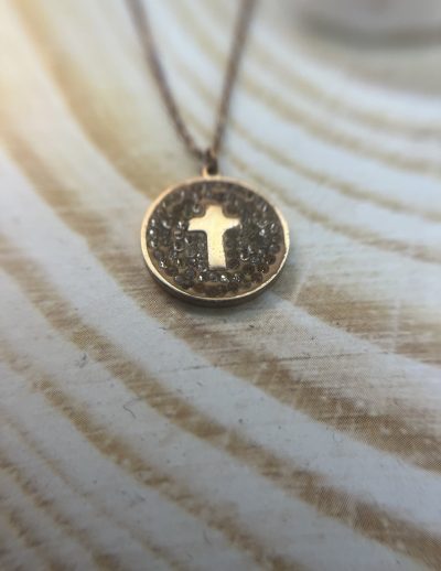 ✨ UShine.gr: Ατσάλινο κολιέ με σταυρό & λαμπερές πέτρες No 1474