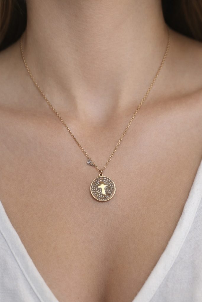 ✨ UShine.gr: Ατσάλινο κολιέ φίδι με μαύρα strass No 1473